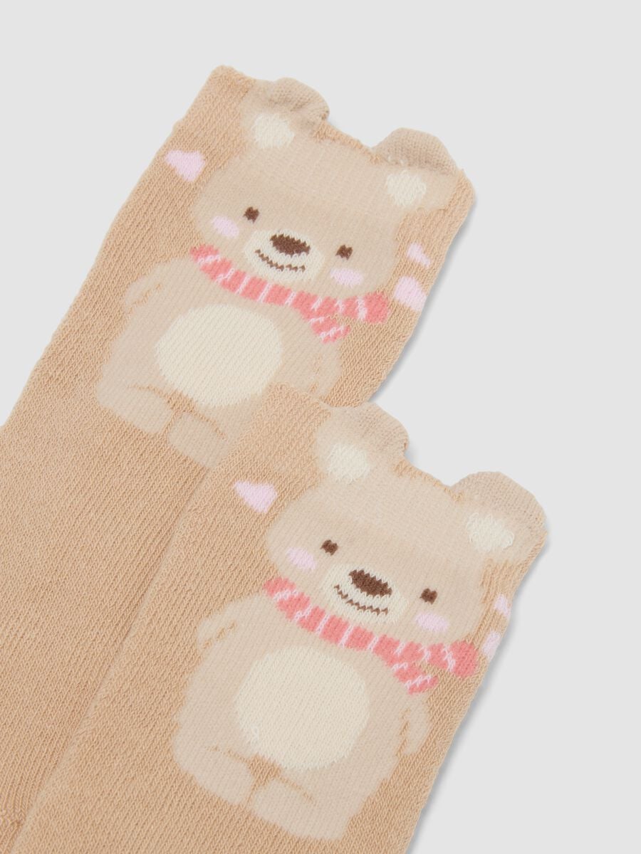2-pack of light beige stretch organic cotton socks_1