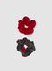 Set di scrunchie rossi in puro cotone a quadri_0
