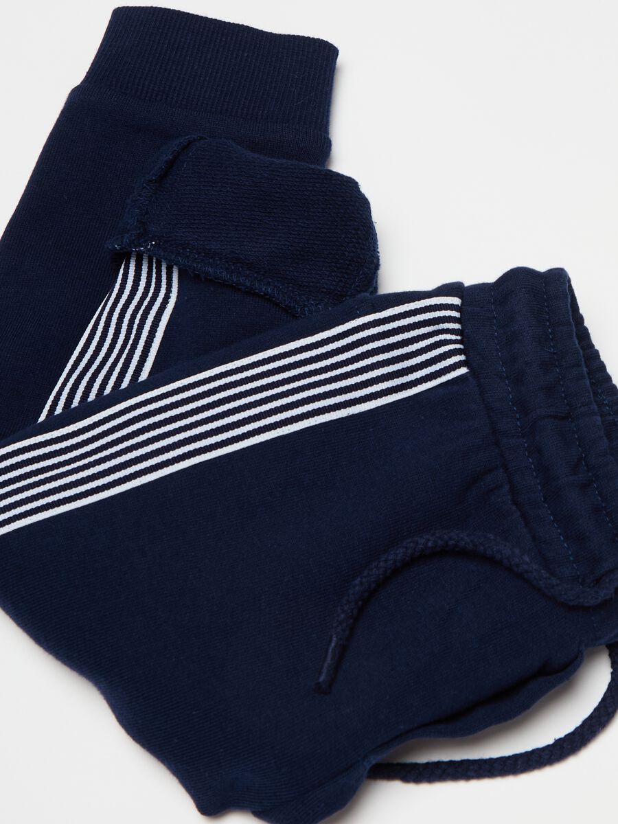 Fleece joggers with side bands_2