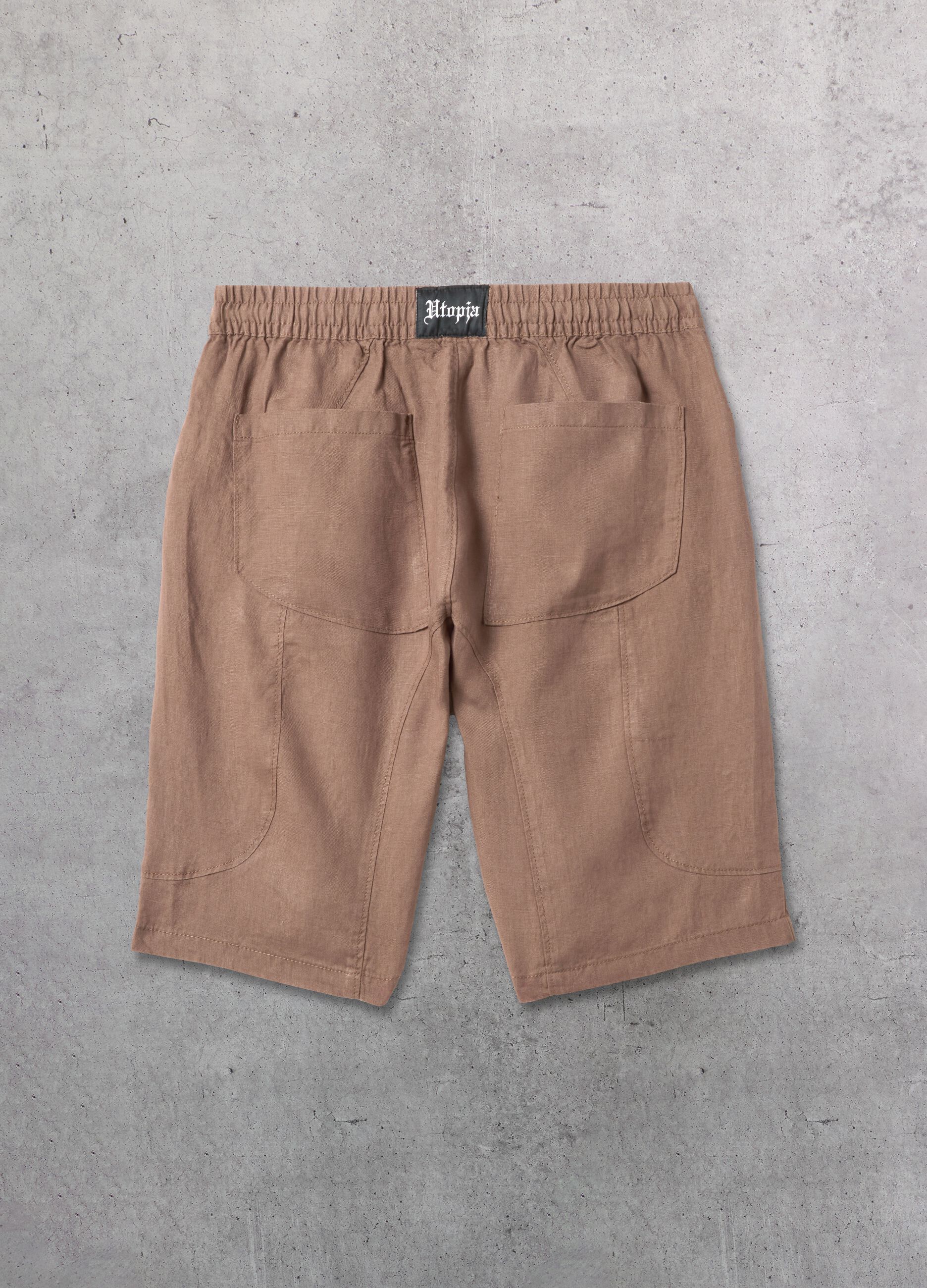 Short 100 % lin couleur moka