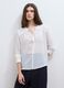 White regular-fit blouse with V-neck and tie detail_2