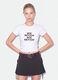 Wei&szlig;es, figurbetontes T-Shirt aus reiner Baumwolle mit Six-Seven-Frontprint_0