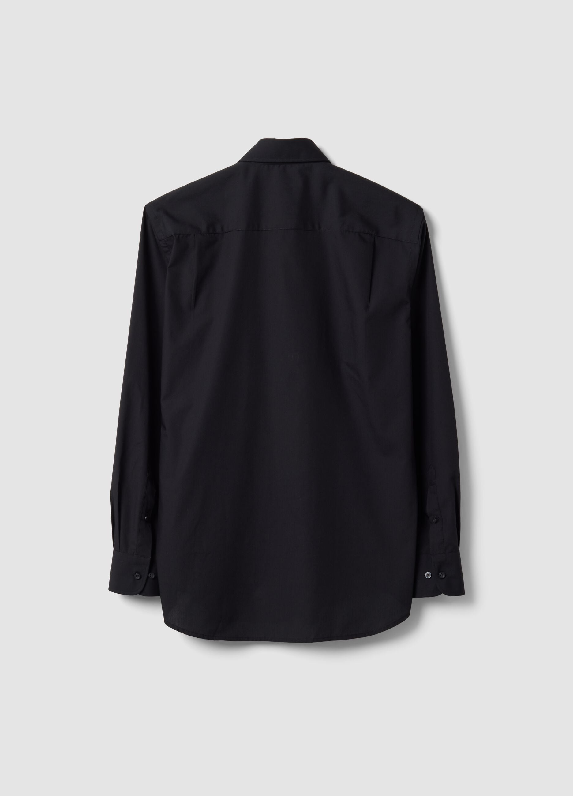 Camicia nera slim fit con colletto classico easy iron