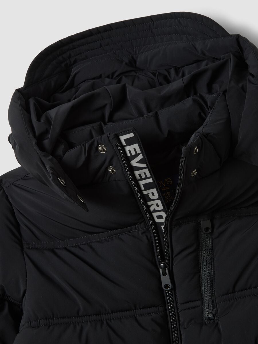 Black padded jacket in stretch fabric_2