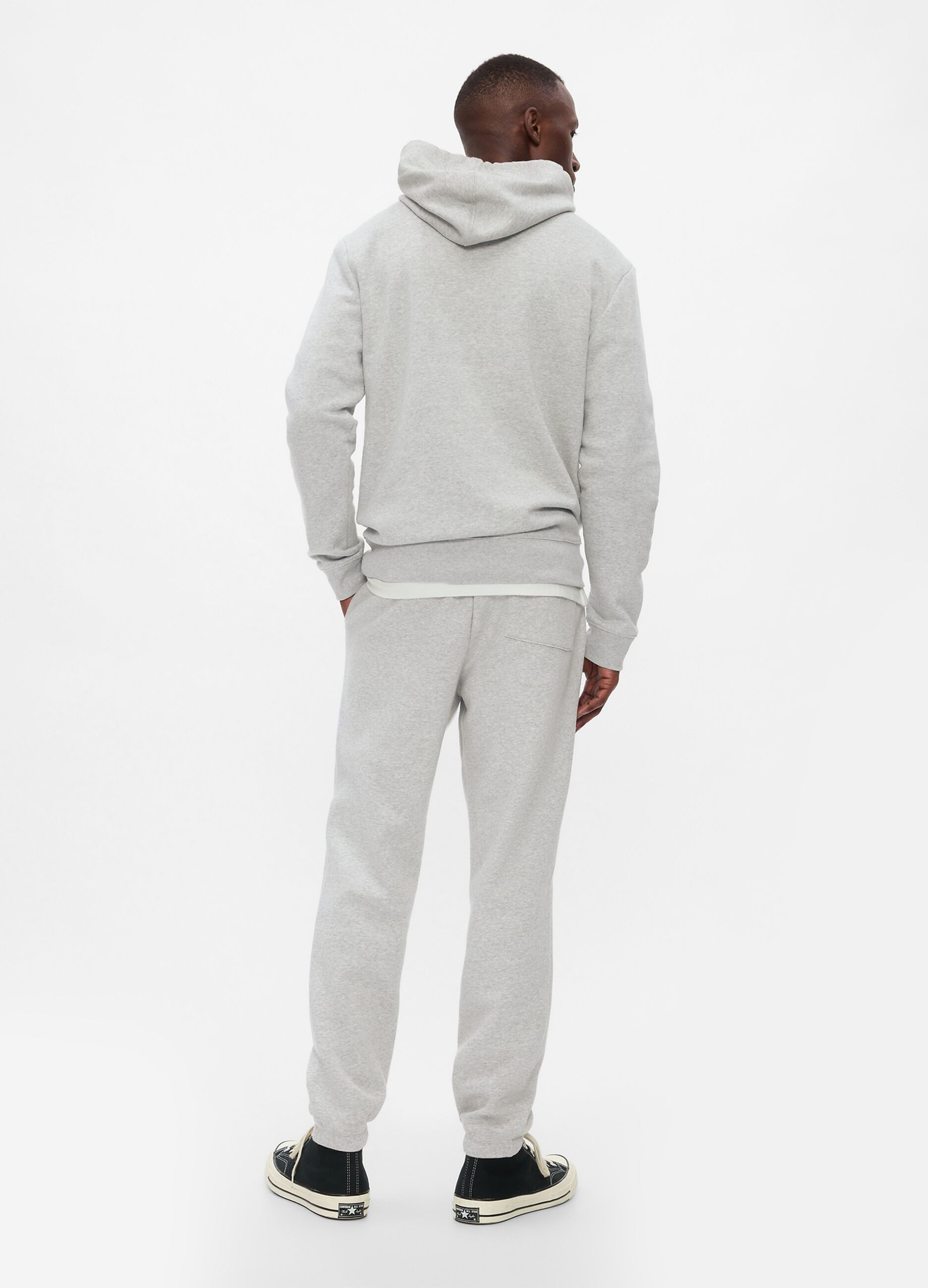 Pantaloni jogger grigio chiaro in misto cotone con logo GAP