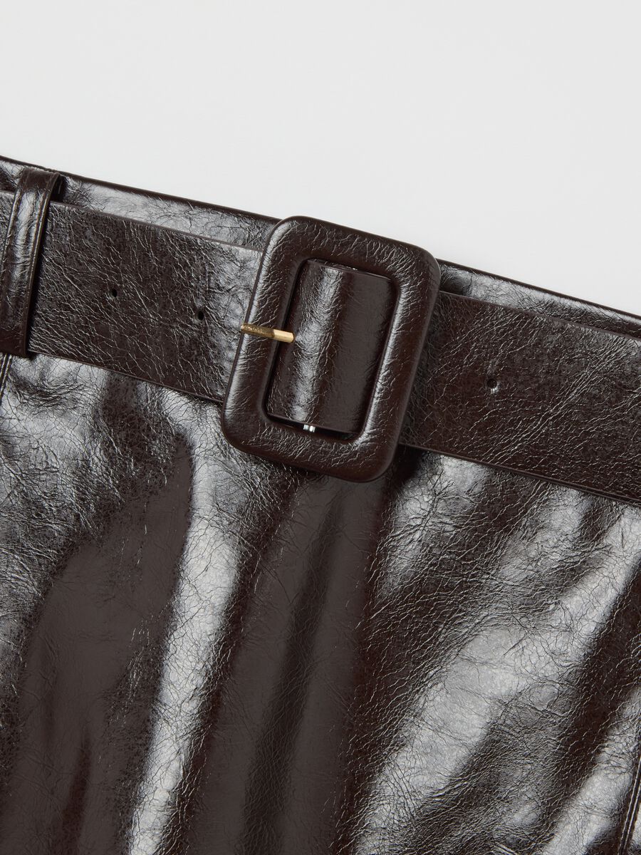 Black Shiny Knit Mini Skirt_5