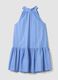 Sky blue pure cotton dress with high neck_4