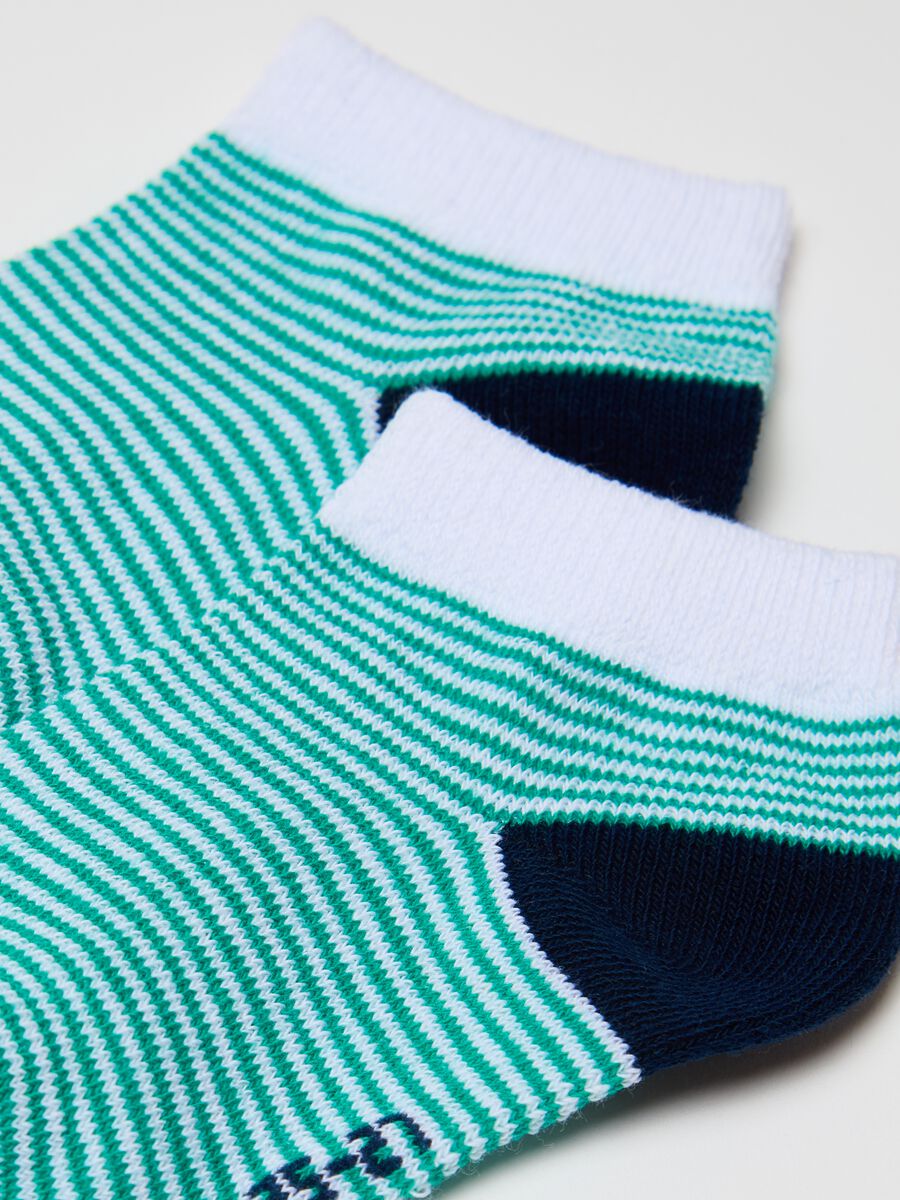 Seven-pair pack short socks with striped design_1