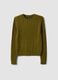 Green pure cotton cable-knit crew-neck jumper_0