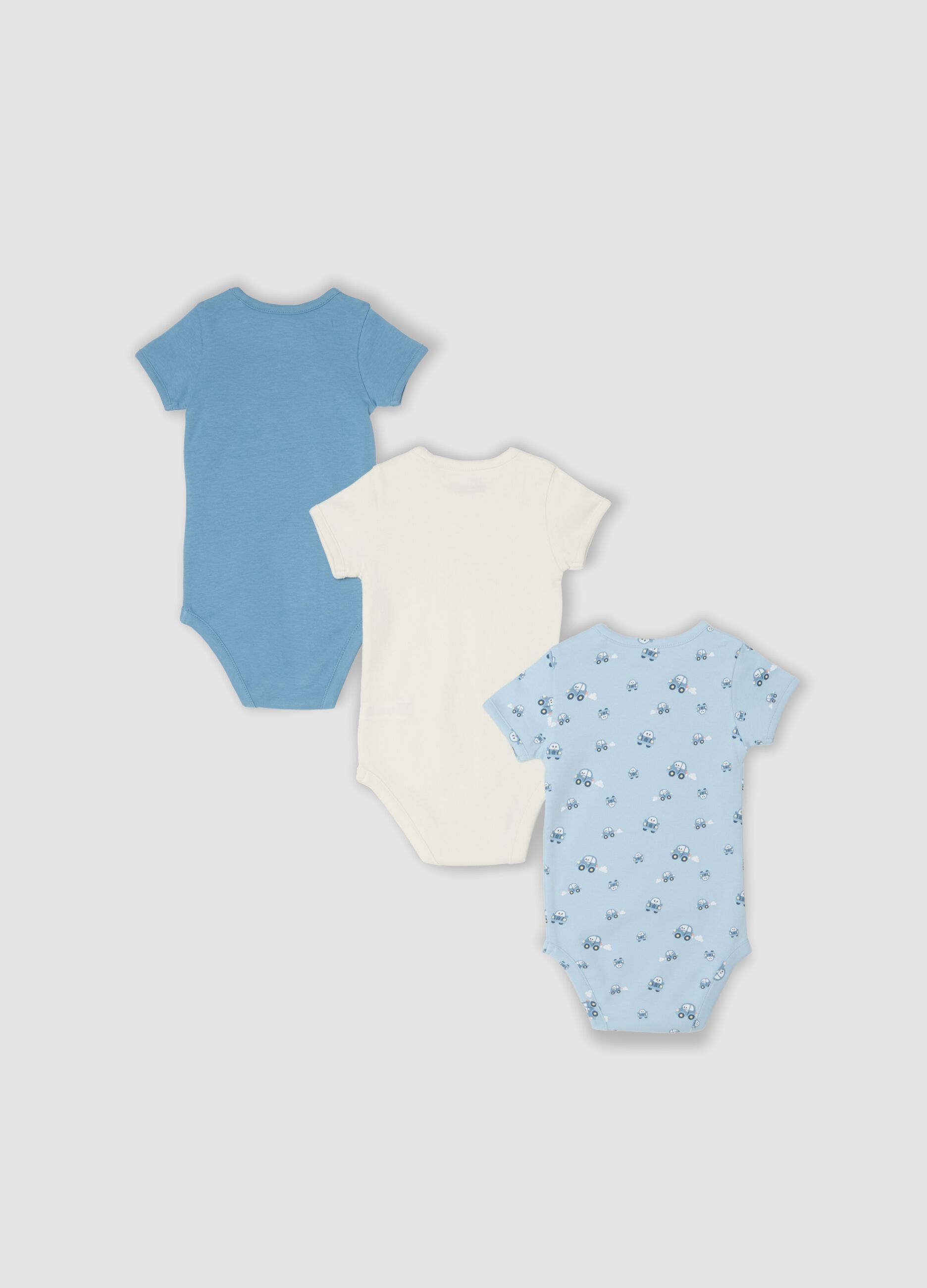 3er-Pack mehrfarbige Bodies aus reiner Bio-Baumwolle f&uuml;r Baby und Kleinkind