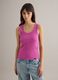 Pink stretch cotton regular fit tank top_2