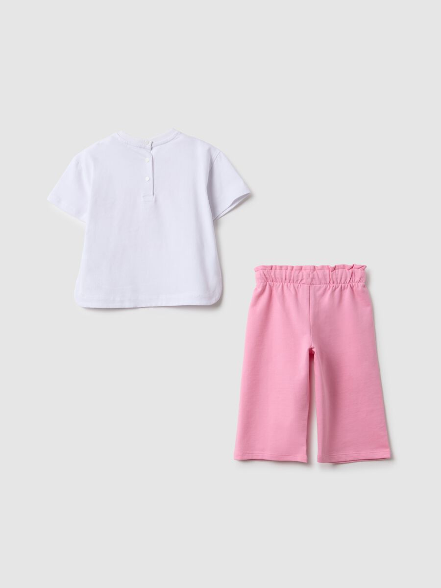 Set t-shirt pantalone in misto cotone multicolor da bimba regular fit_1