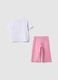 Set t-shirt pantalone in misto cotone multicolor da bimba regular fit_1