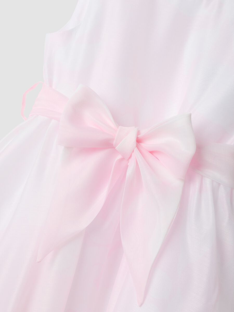 Girls&rsquo; sleeveless pink dress with waist bow_2