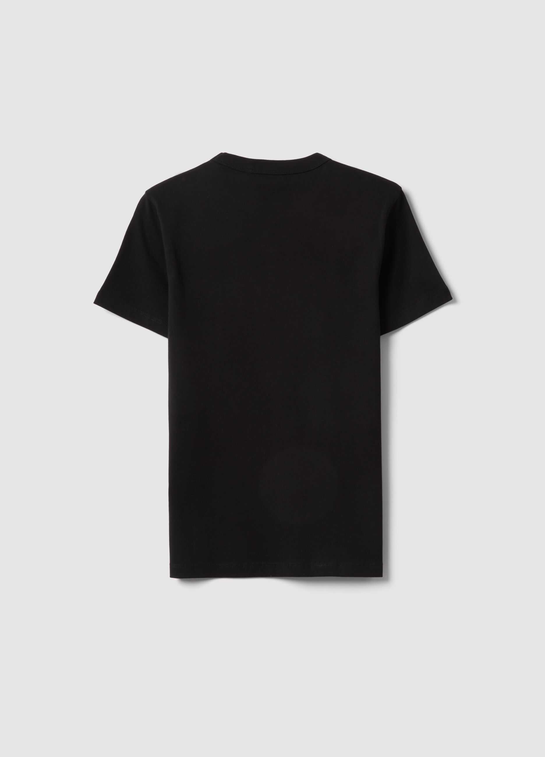 Boys&rsquo; black pure cotton regular fit T-shirt