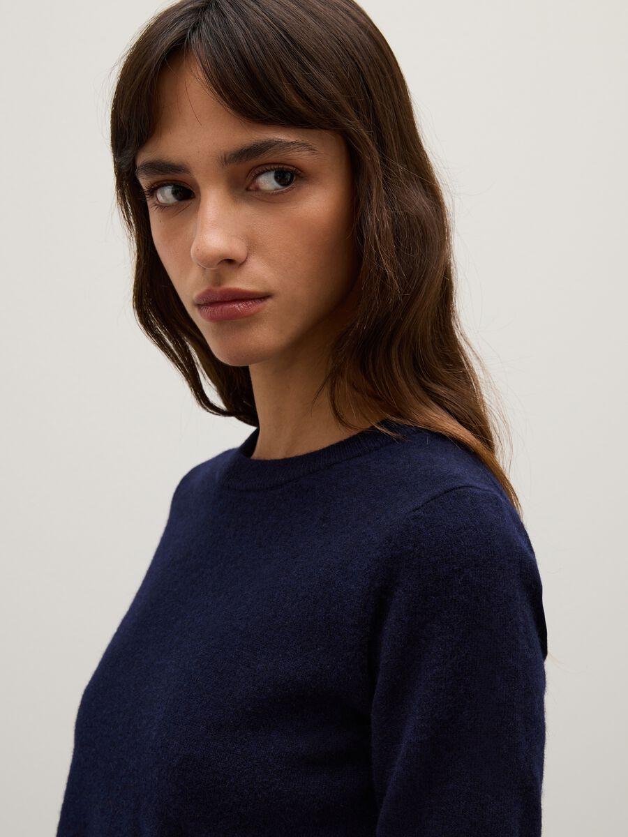 Blue pure wool sweater regular fit_3