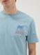 Blue short-sleeve pure cotton T-shirt with print, relaxed fit_3