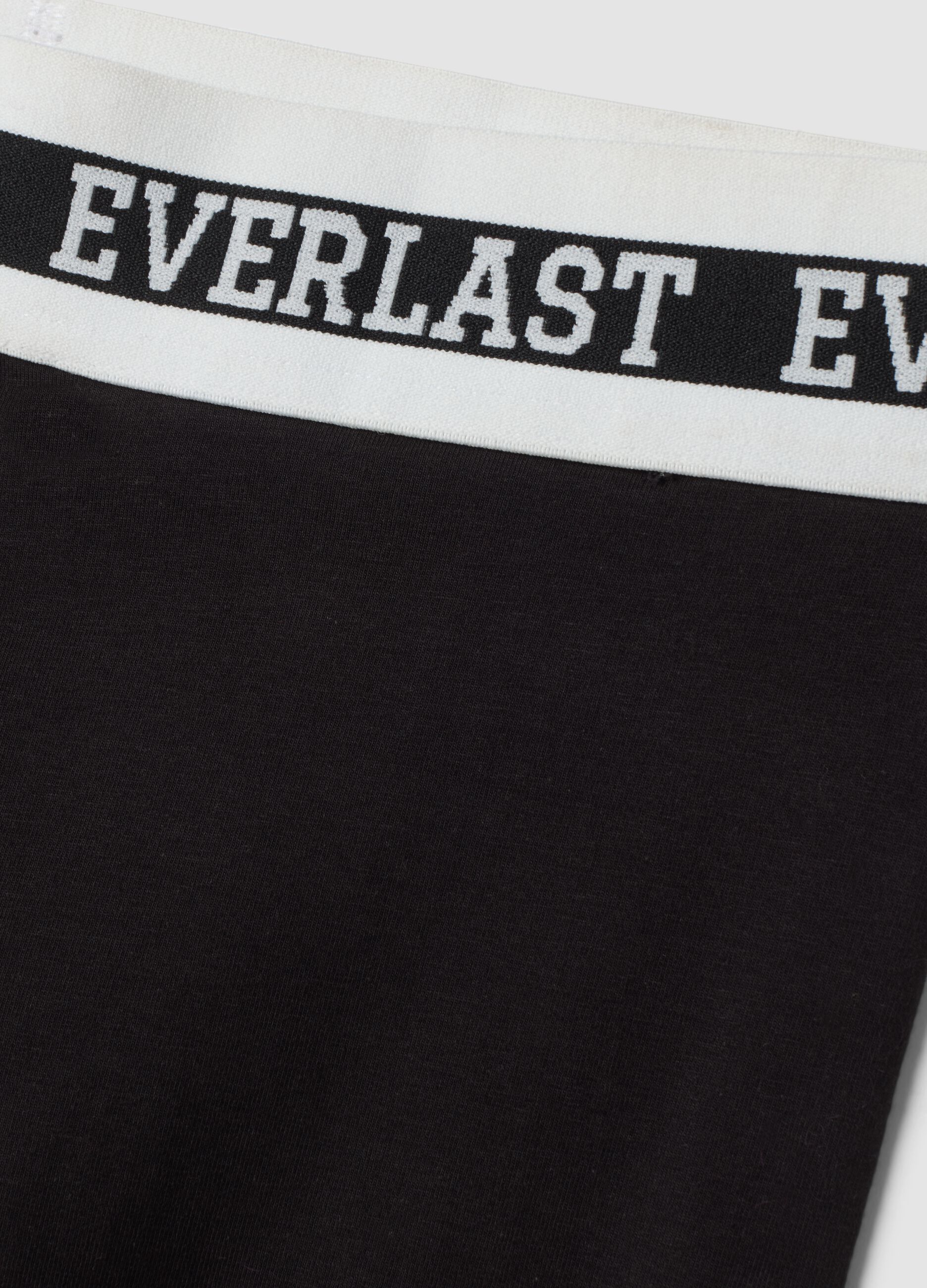Schwarze Slim-Fit-Leggings aus elastischem Baumwolljersey mit Everlast-Logo