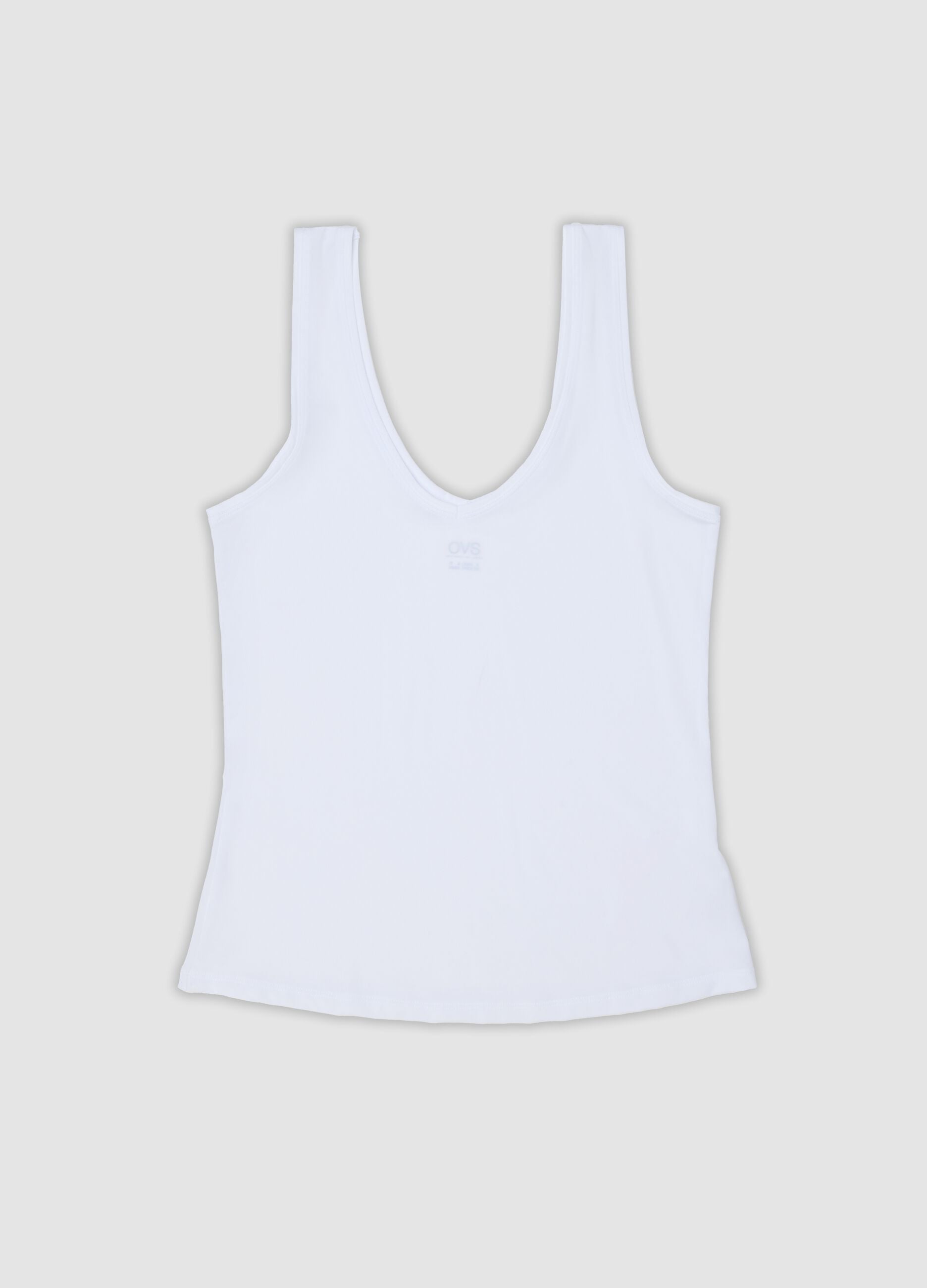 White stretch vest top, regular fit