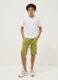 Green organic cotton Bermuda shorts with elasticated waist_0