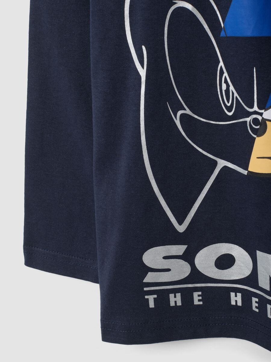 Blaues Sonic T-Shirt aus reiner Baumwolle mit Rundhalsausschnitt f&uuml;r Jungen_3
