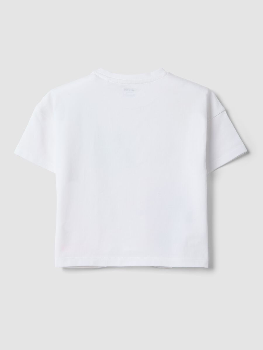 Girls' White Stretch Cotton T-shirt Regular Fit_1