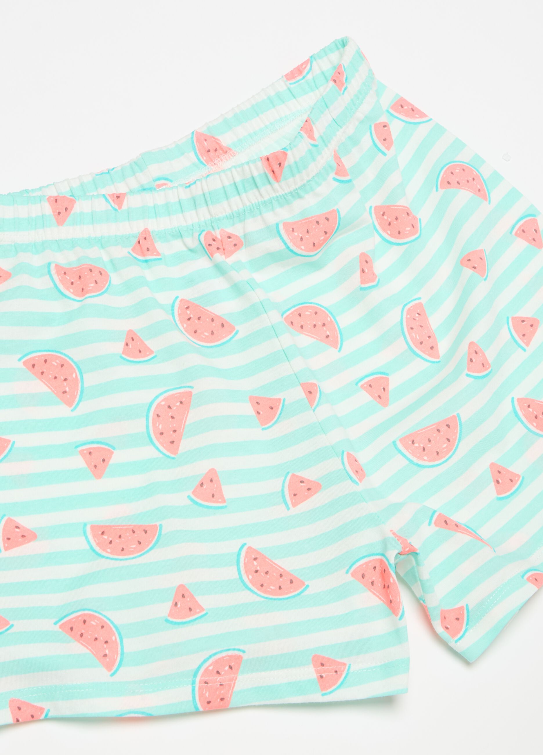 Organic cotton pyjamas with watermelon print