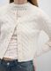 White regular fit cardigan with knitted design and buttons_3