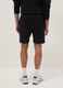 Schwarze Regular-Fit-Shorts aus Baumwollmix mit Kordelzug_2