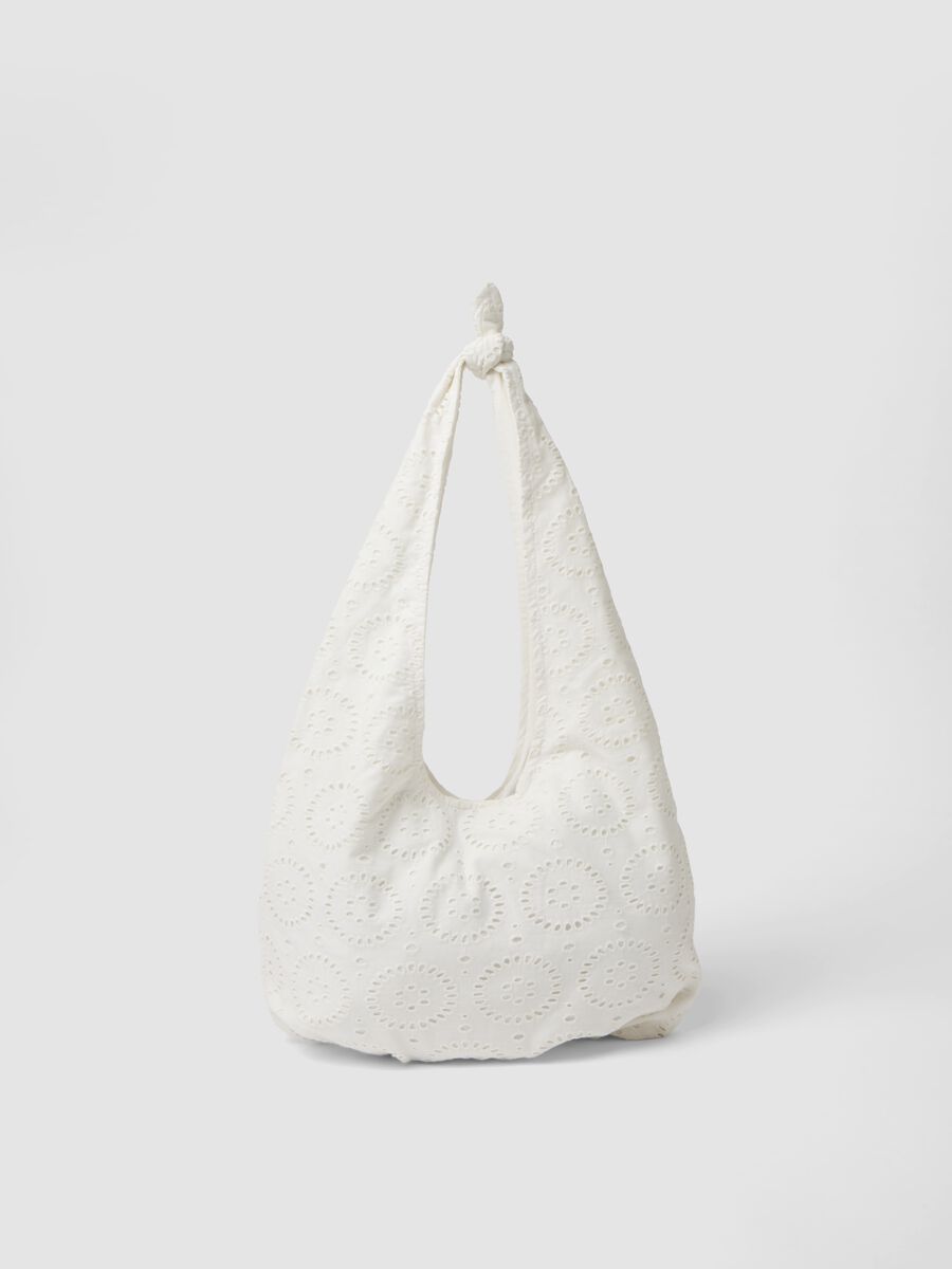 White broderie anglaise cotton beach bag_0