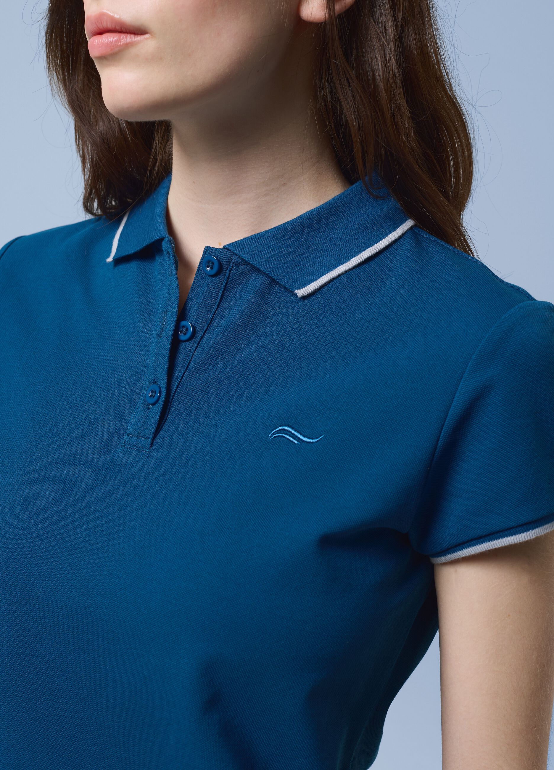Blaues Poloshirt ALTAVIA SAILING aus Stretch-Baumwolle
