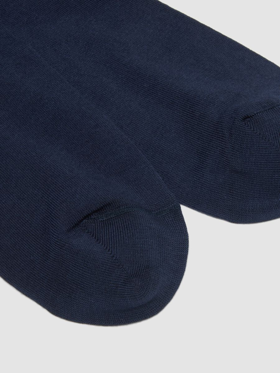 Bipack of blue stretch cotton blend socks_1