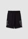 Schwarze Shorts aus reiner Baumwolle mit elastischem Bund_1