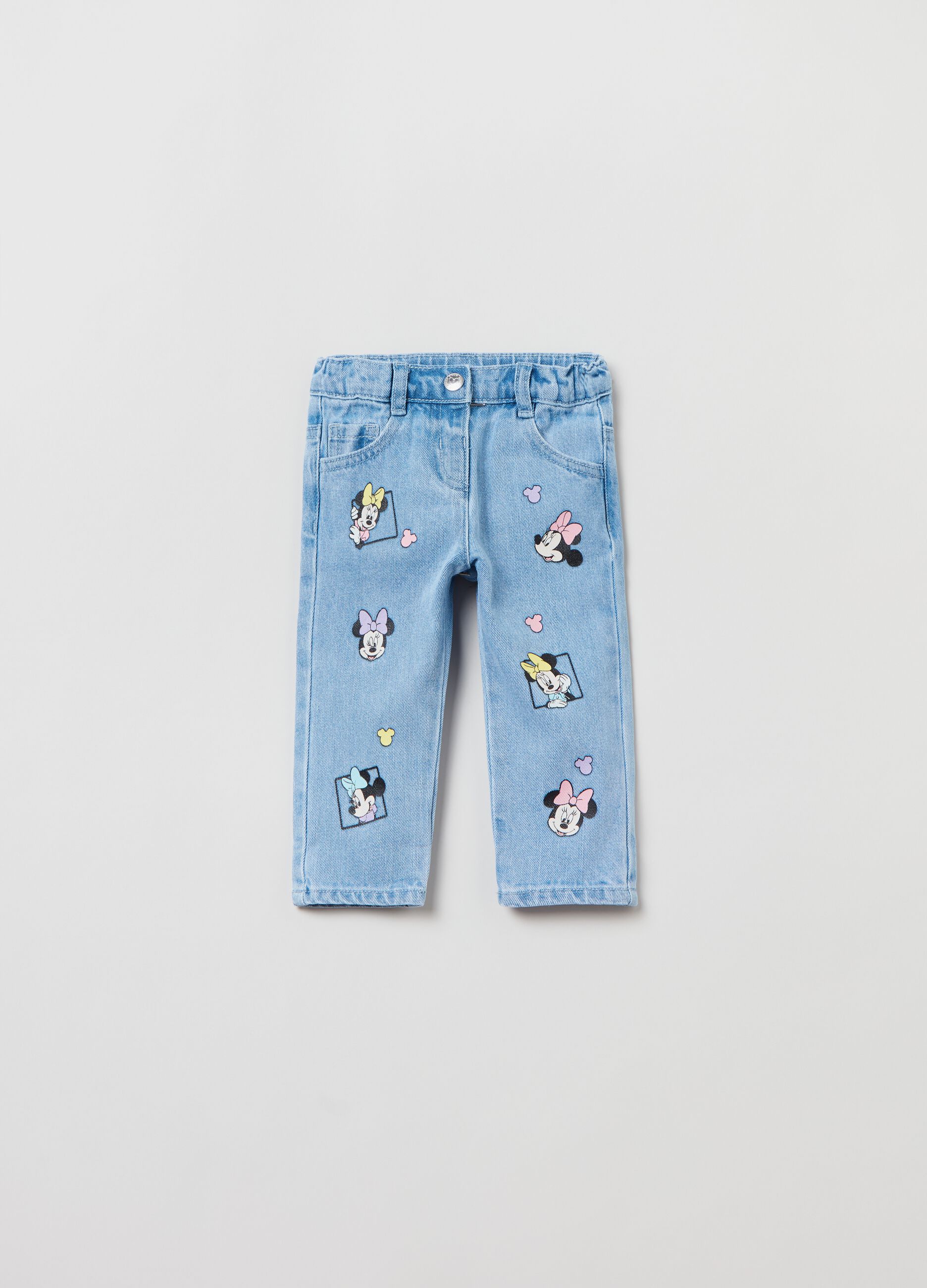 Five-pocket jeans with Minnie Mouse print_0