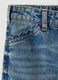 Jeans blu in puro cotone straight fit con passanti per bambina_3
