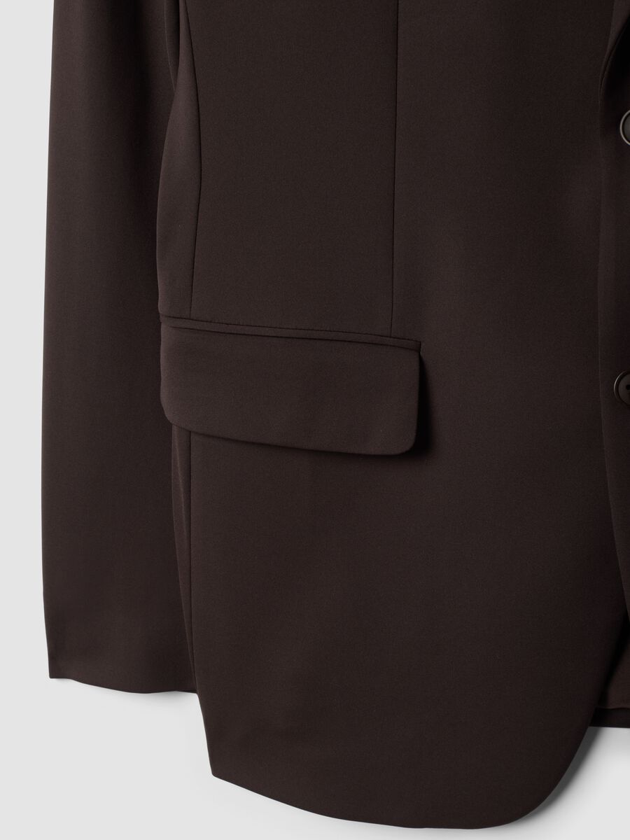 Brown slim-fit 4-way stretch blazer, easy iron_1