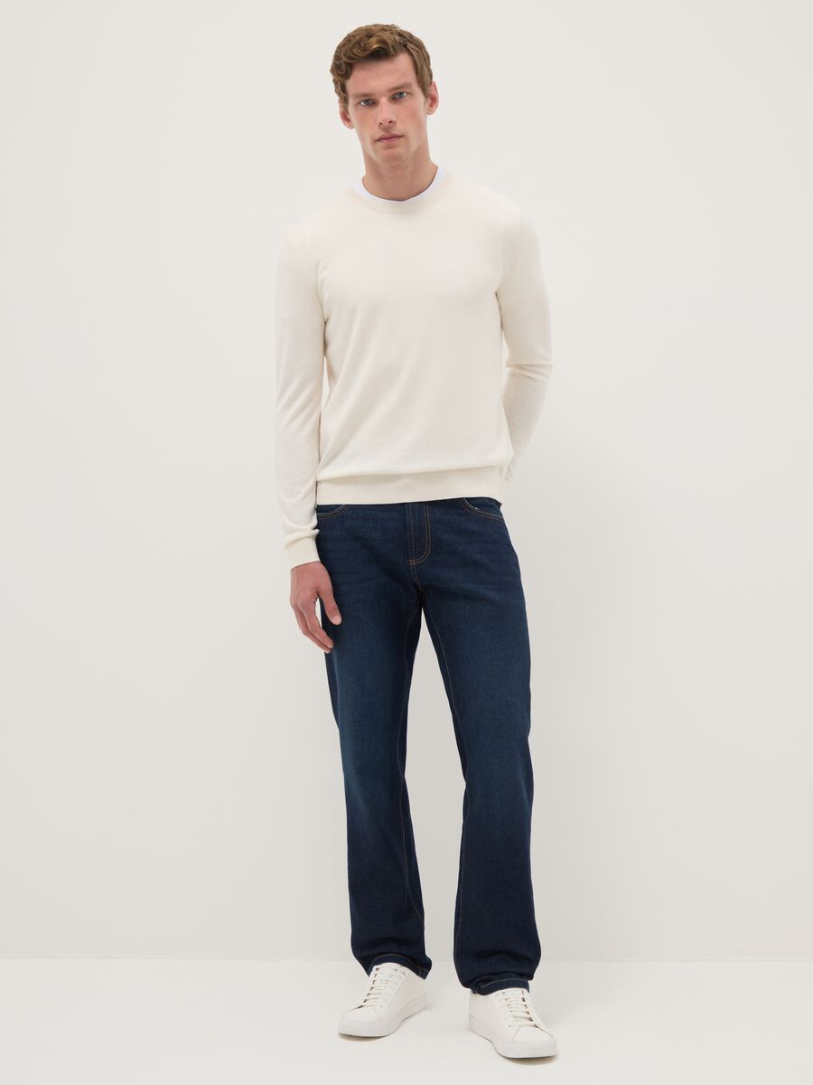 Regular Fit Blue Pure Cotton Jeans_0