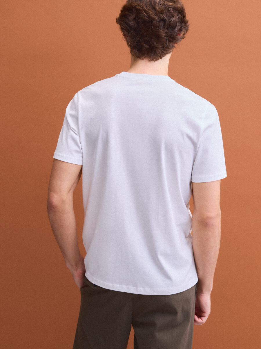 White pure-cotton crew-neck T-shirt in a regular fit_3