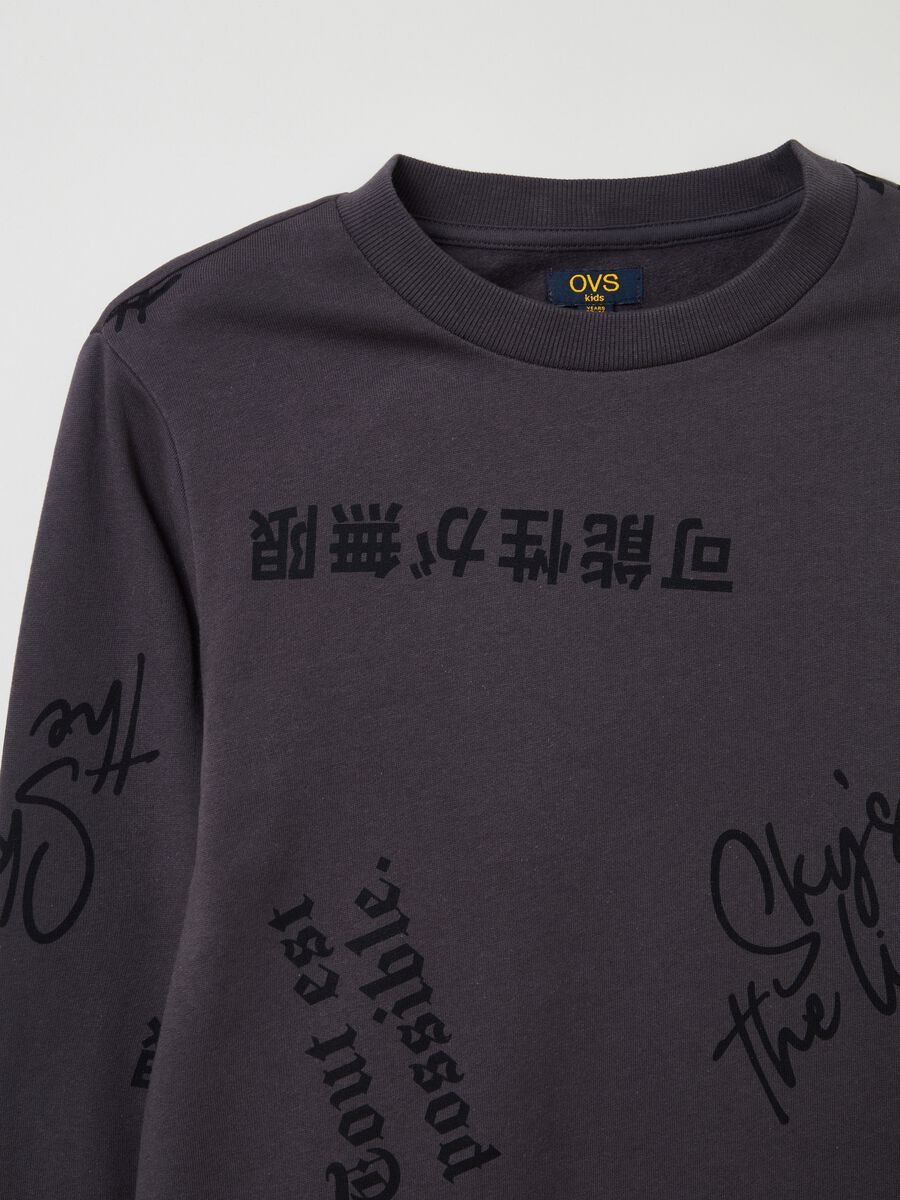 Letter print sweatshirt with crew neck_2