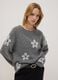 Grey wool-blend jumper with floral pattern, regular fit_0