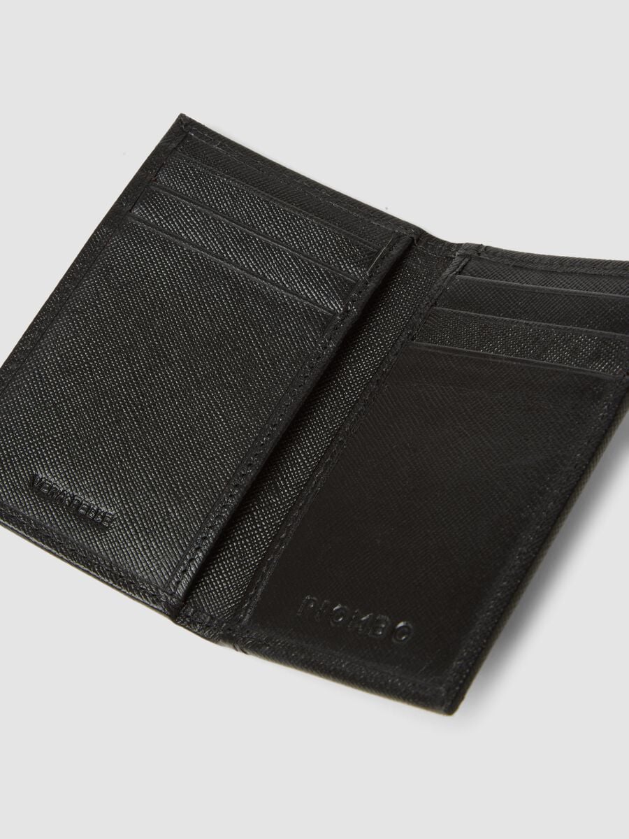 Schwarzes Portemonnaie aus echtem Leder_2