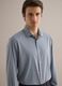 Blue Slim Fit Shirt with Buttons and Traditional Collar_3