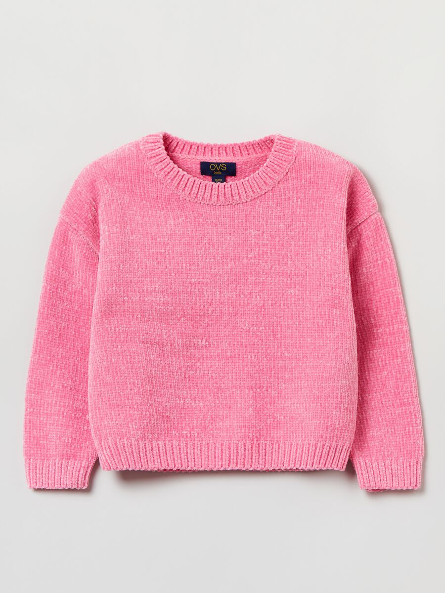 Chenille pullover with round neck_0