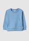 Light blue pure cotton sweatshirt for boys with regular fit and pocket_0