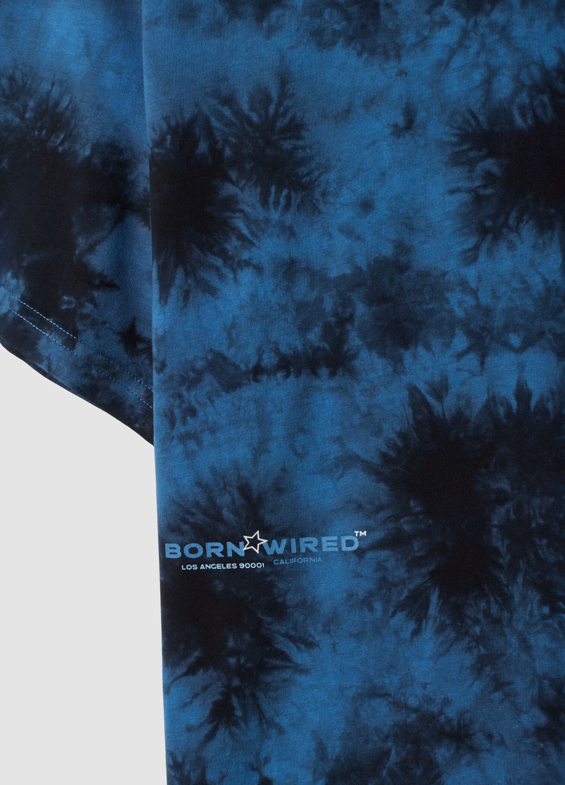 Blue short-sleeve pure cotton T-shirt