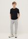 Boy's grey jogger trousers in pure cotton regular fit_0