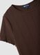 Brown striped pure cotton regular-fit T-shirt_1