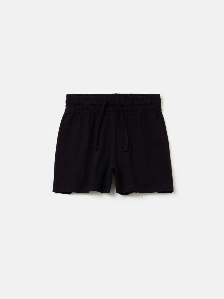 Cotton shorts with drawstring_0