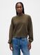 Green sweatshirt with round neck_0