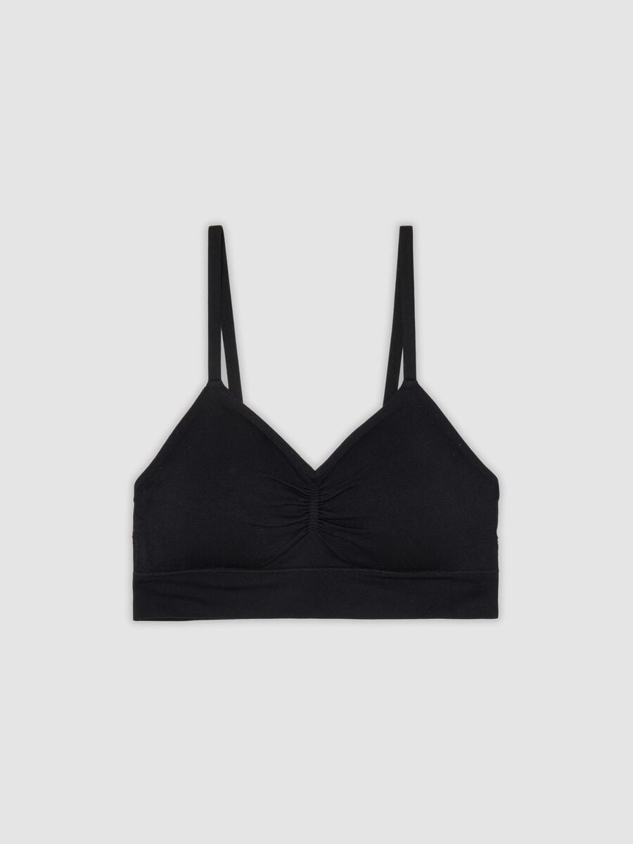 Reggiseno bralette nero in tessuto elasticizzato senza imbottitura_0